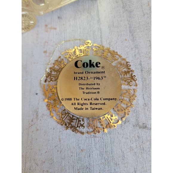 Coke golden tin foil car ornament Xmas vintage unique set - Picture 3 of 6